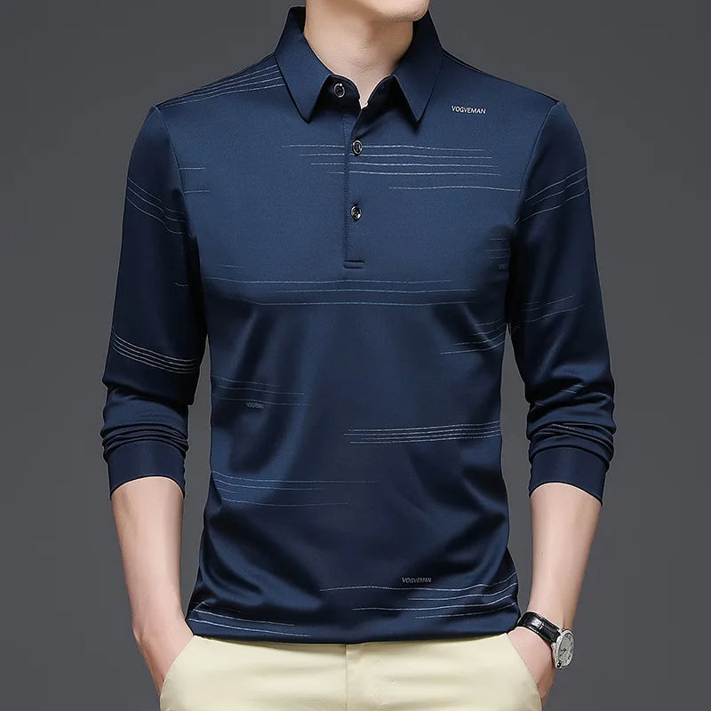 Camisa Polo Mangá Longa Mercerizada Luxe