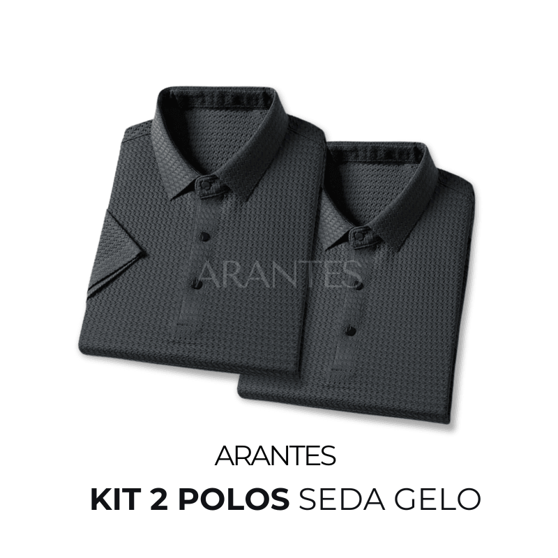 Camisa Polo Seda Gelo Elegante [ Não Amassa] + Relogio de Brinde