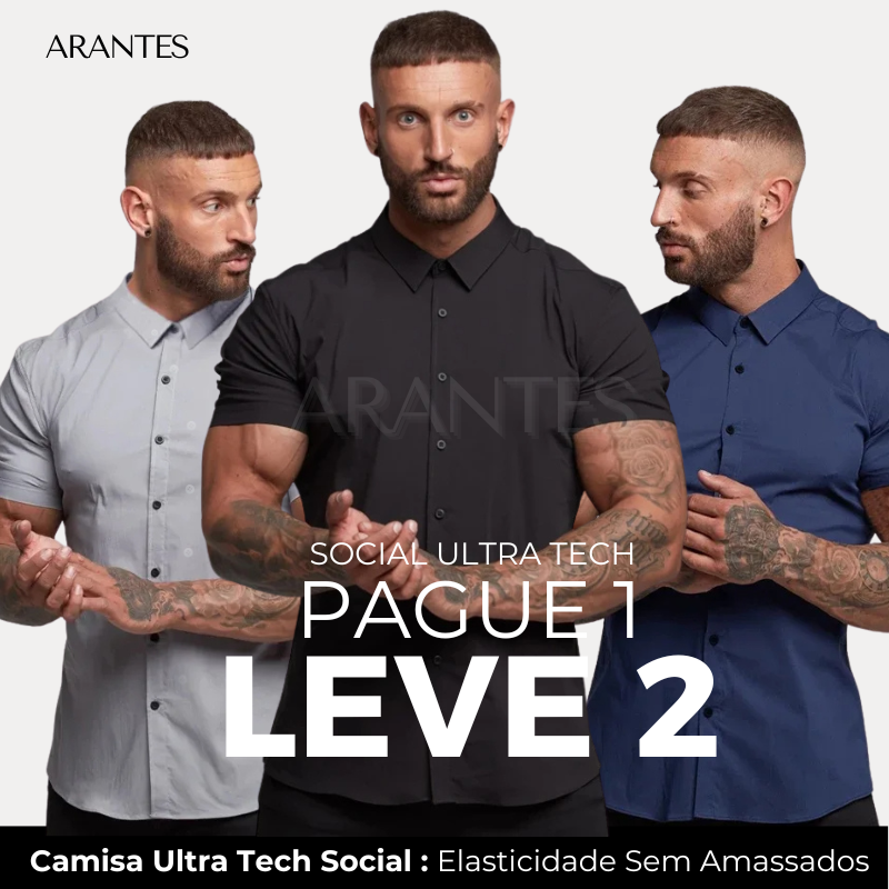 Compre 1 Leve 2 | Camisa Ultra Tech Social™ manga curta - anti amassado