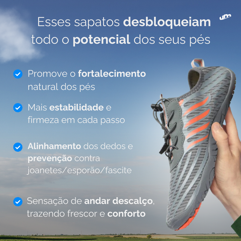 Sapato Tecnológico Terra Max - Conforto extremo, Ultra leve, Barefoot e Ortopédico